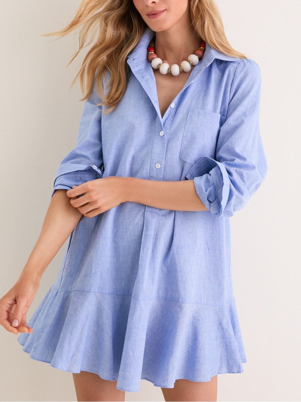 TUCKERNUCK Chambray Callahan Shirt Dress Large